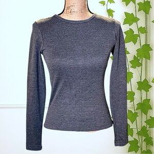 One Step Up 100% Cotton Gray Long Sleeve Tee XS